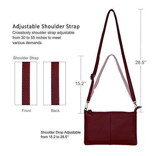 befen Genuine Leather Wristlet Clutch Wallet Purses Small Crossbody Bags for Women with RFID Blocking Card Slots