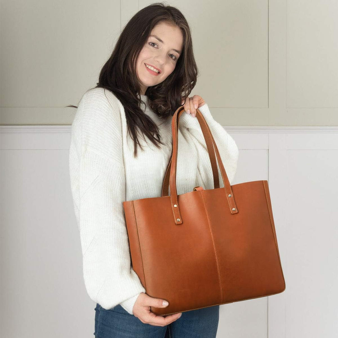 S-ZONE Leather Tote – Women’s Handbag