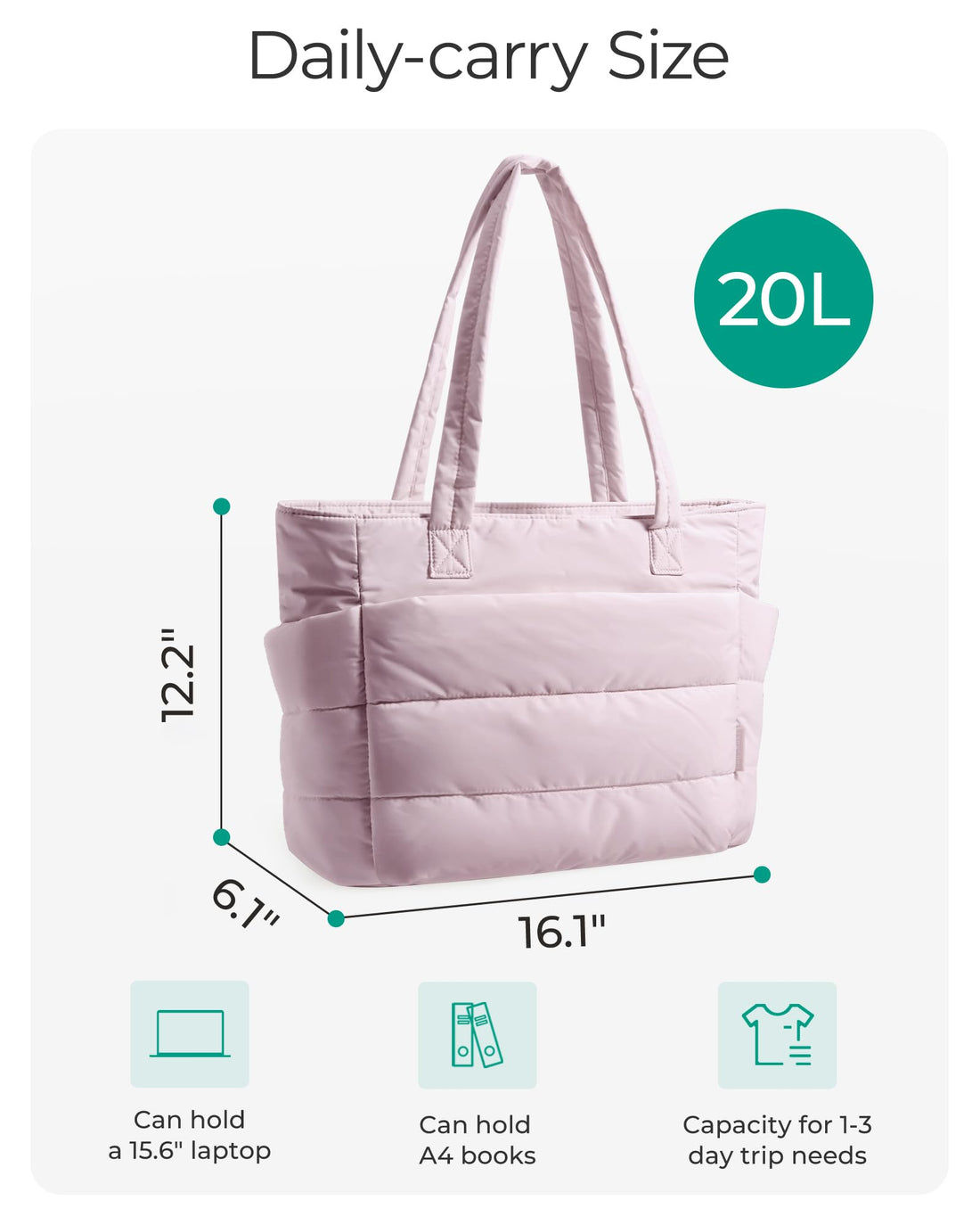 BAGSMART Women’s Puffy Tote