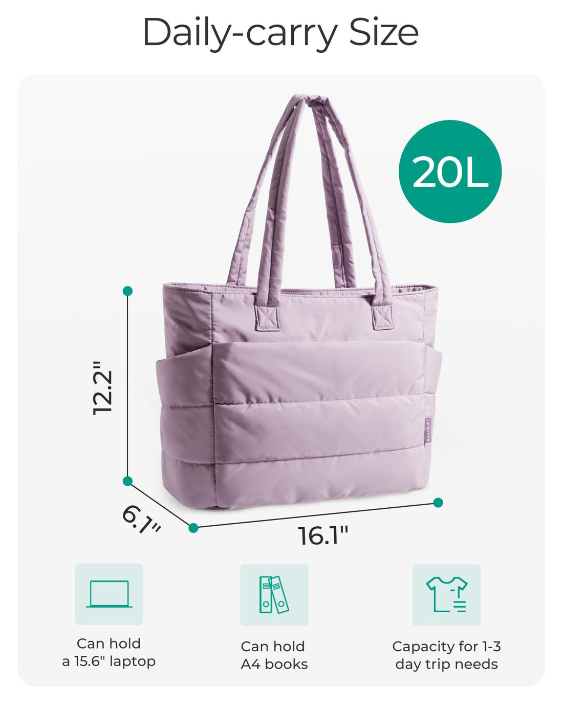 BAGSMART Women’s Puffy Tote