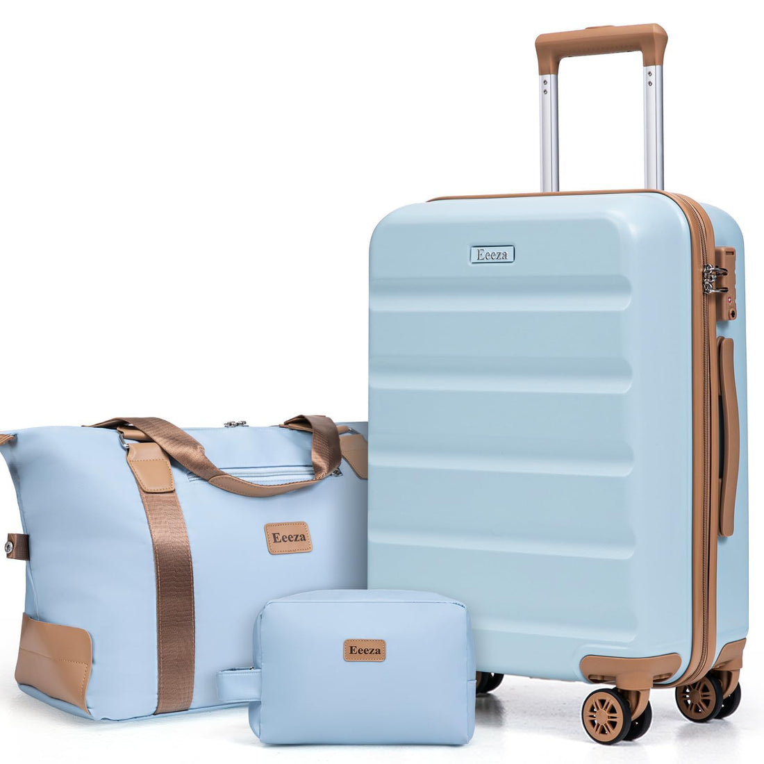 3-Piece Blue Carry-On Luggage Set