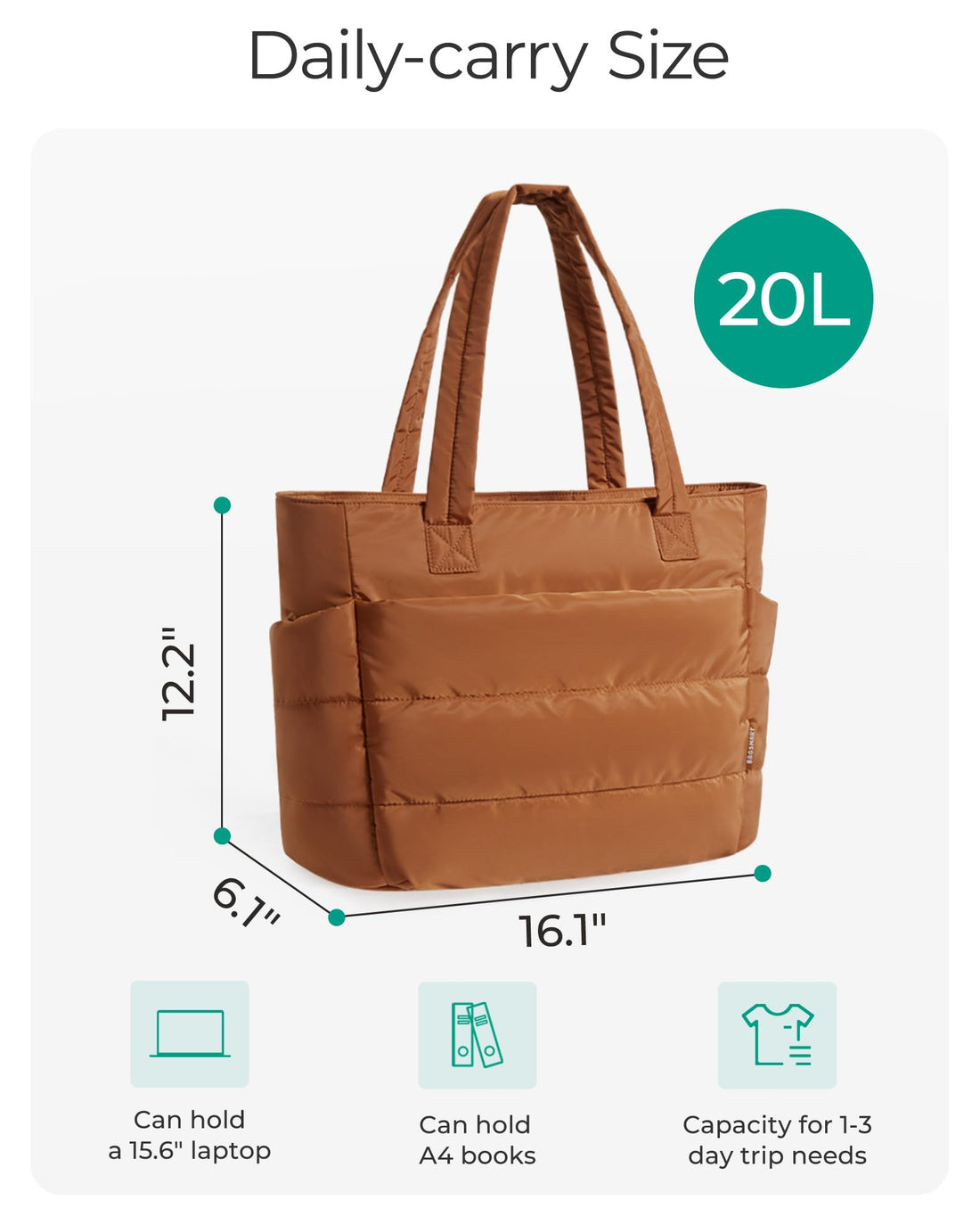 BAGSMART Women’s Puffy Tote