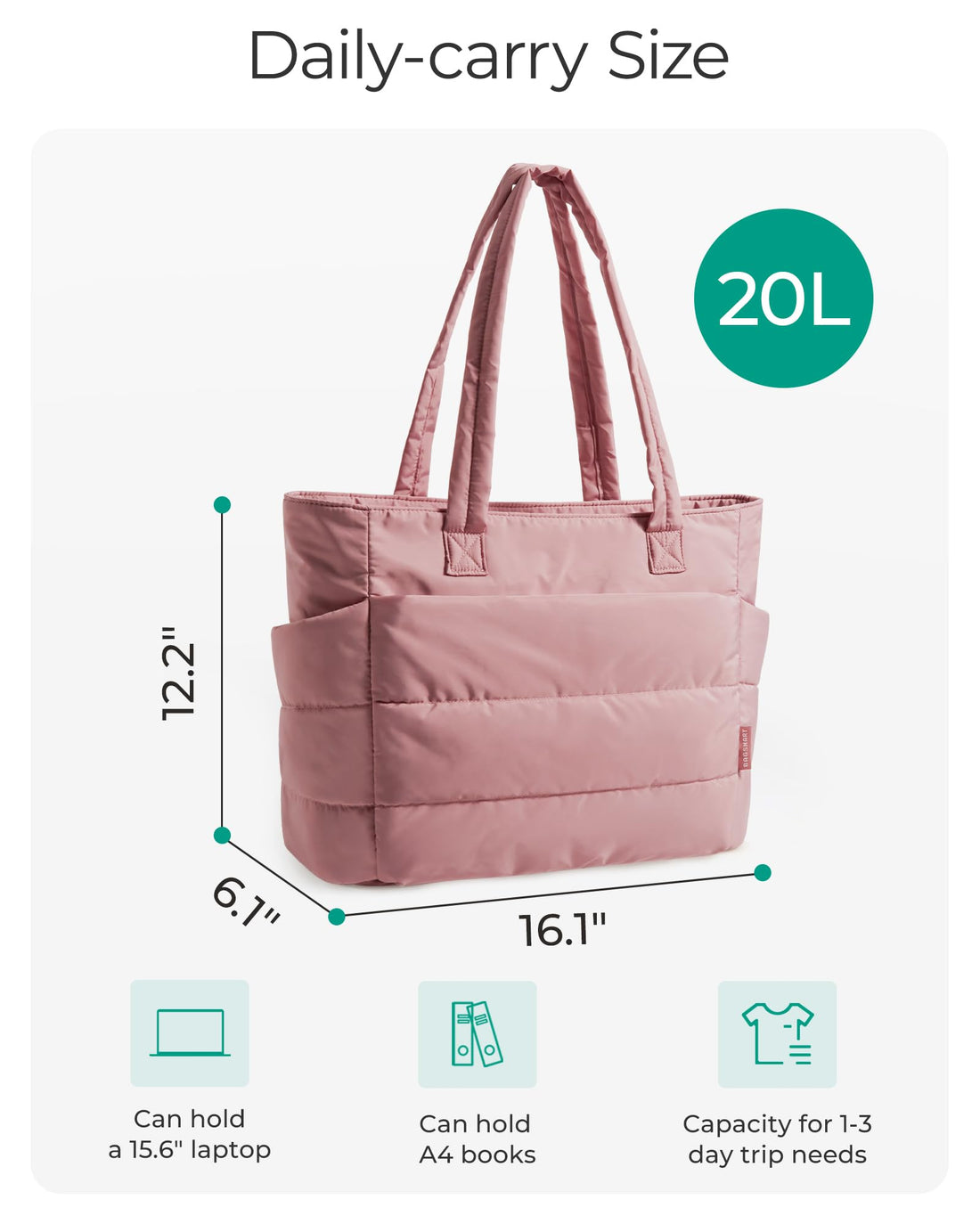 BAGSMART Women’s Puffy Tote
