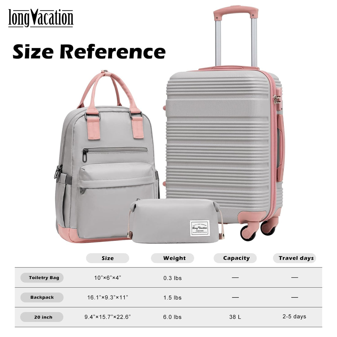 LONG VACATION 3-Piece Carry-On Set
