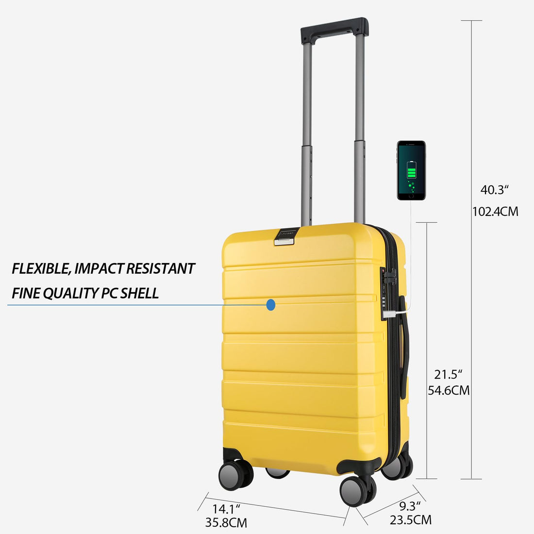 KROSER 20" Carry-On – Steel Grey