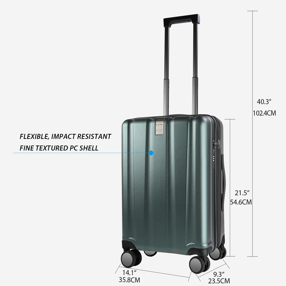 KROSER 20" Carry-On Luggage White