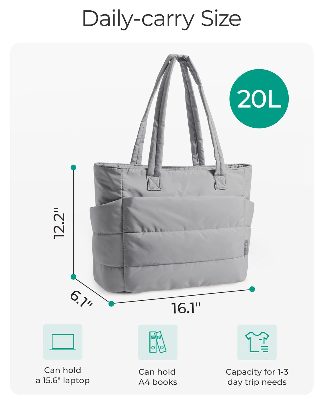 BAGSMART Women’s Puffy Tote