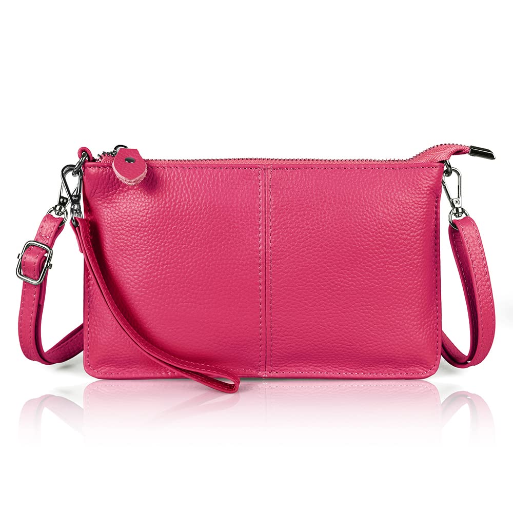 befen Genuine Leather Wristlet Clutch Wallet Purses Small Crossbody Bags for Women with RFID Blocking Card Slots