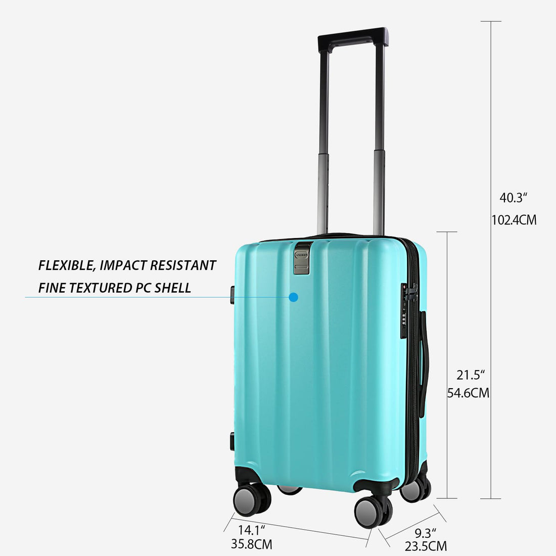 KROSER 20" Carry-On Luggage White