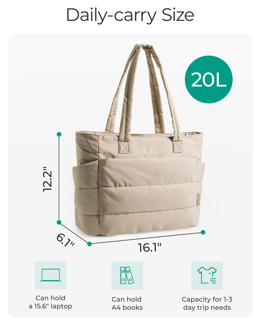 BAGSMART Women’s Puffy Tote