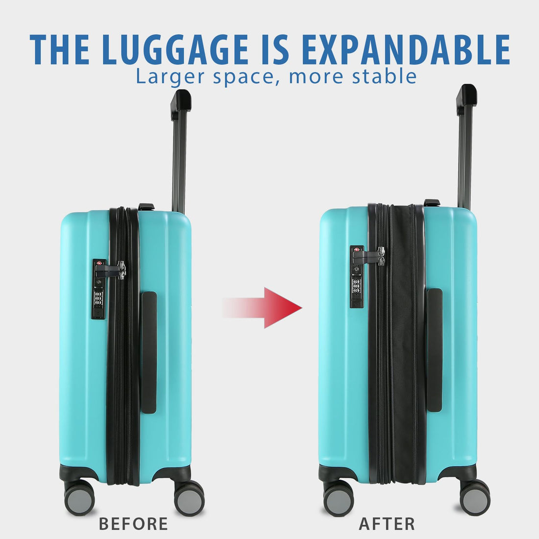 KROSER 20" Carry-On Luggage White