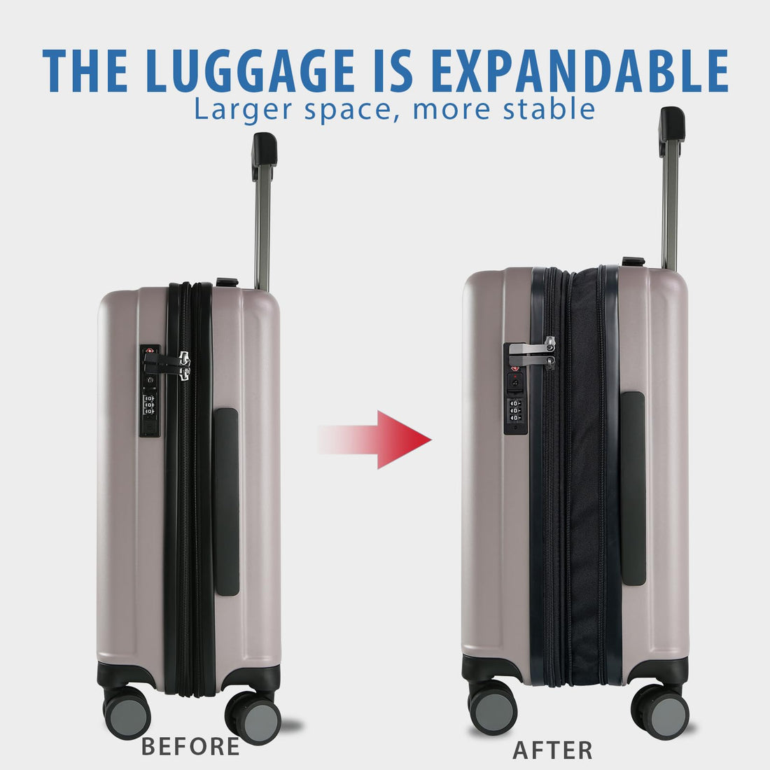 KROSER 20" Carry-On Luggage White