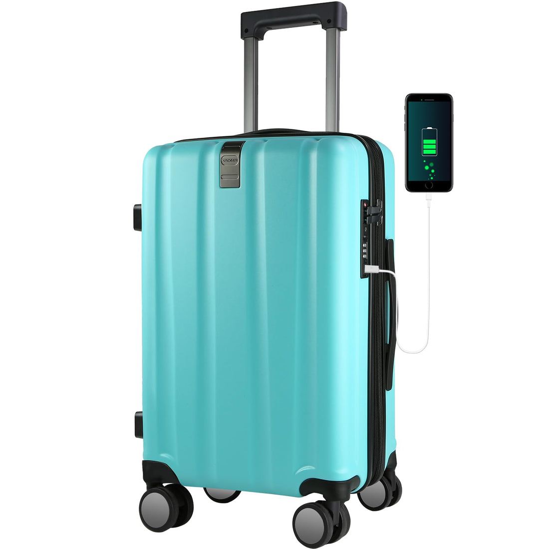 KROSER 20" Carry-On Luggage White