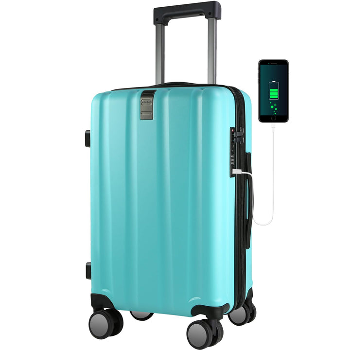 KROSER 20" Carry-On Luggage White