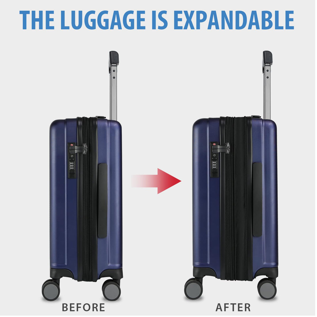 KROSER 20" Carry-On Luggage White