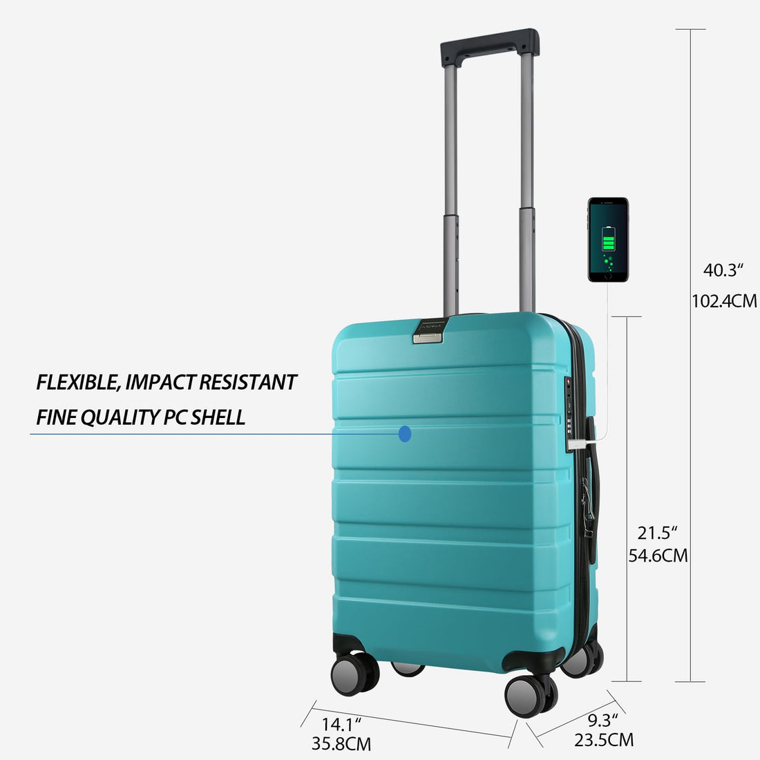 KROSER 20" Carry-On – Steel Grey