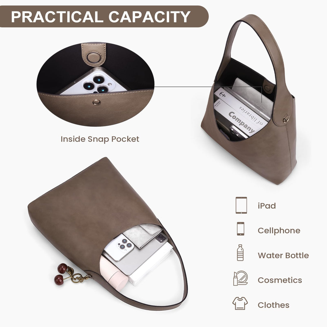 Faux Suede Hobo Bag