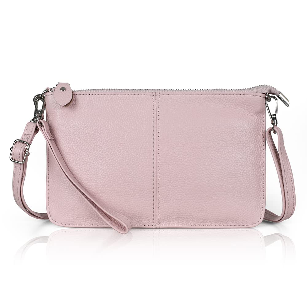 befen Genuine Leather Wristlet Clutch Wallet Purses Small Crossbody Bags for Women with RFID Blocking Card Slots