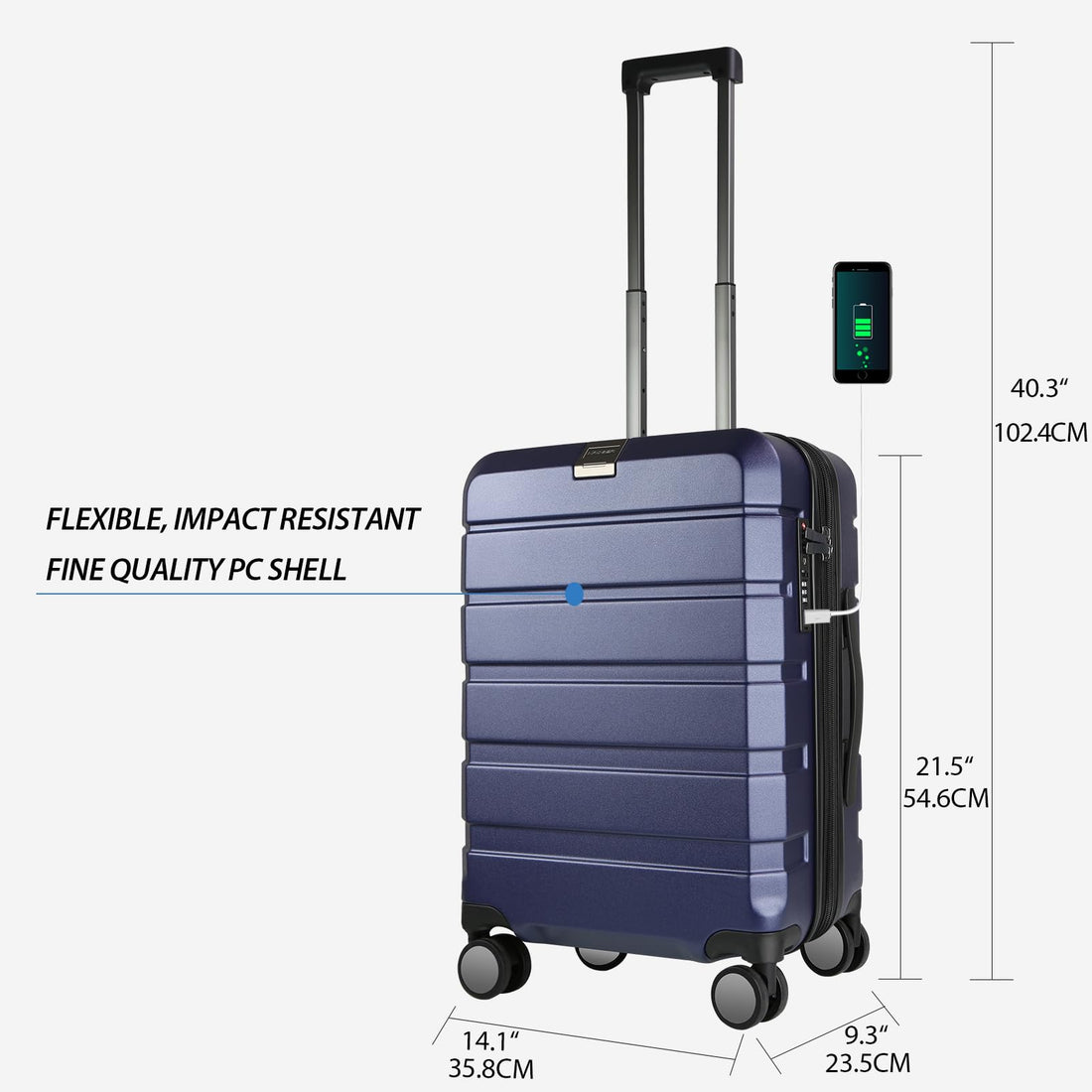 KROSER 20" Carry-On – Steel Grey
