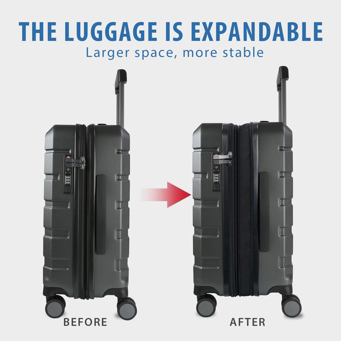 KROSER 20" Carry-On – Steel Grey