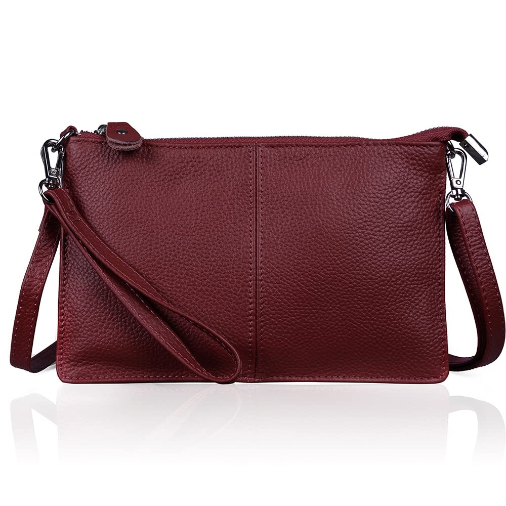 befen Genuine Leather Wristlet Clutch Wallet Purses Small Crossbody Bags for Women with RFID Blocking Card Slots