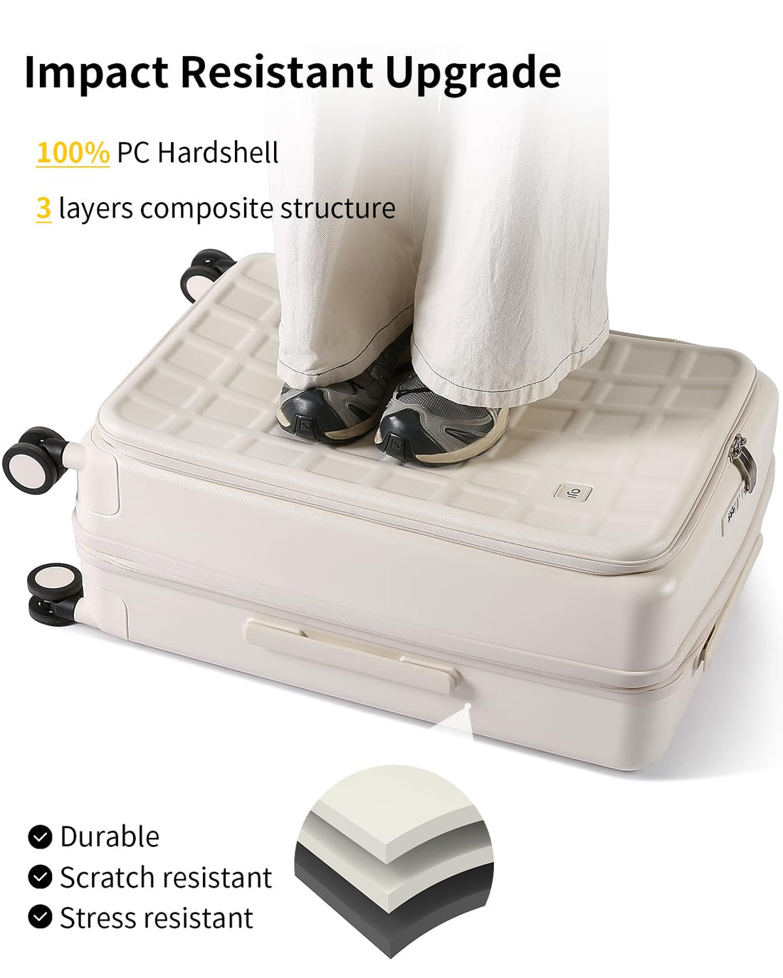 24" Hardshell Luggage – Brown
