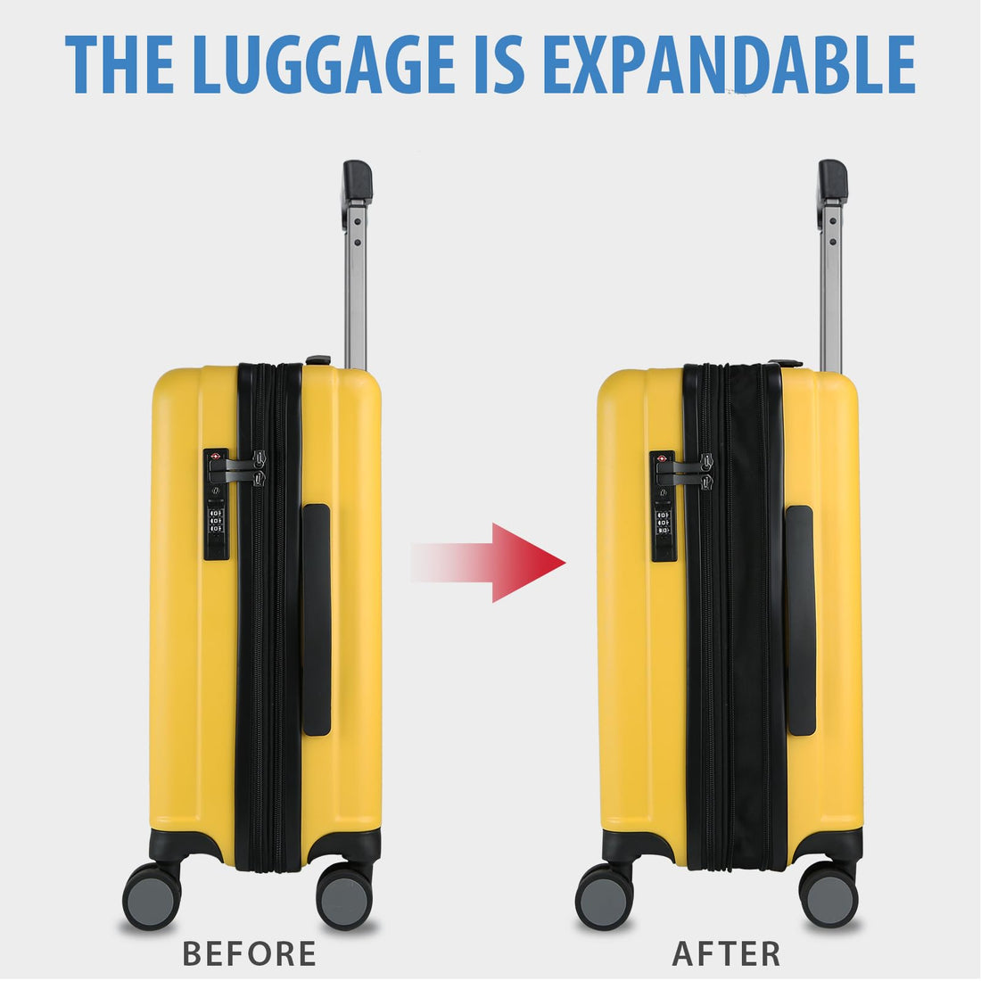 KROSER 20" Carry-On Luggage White