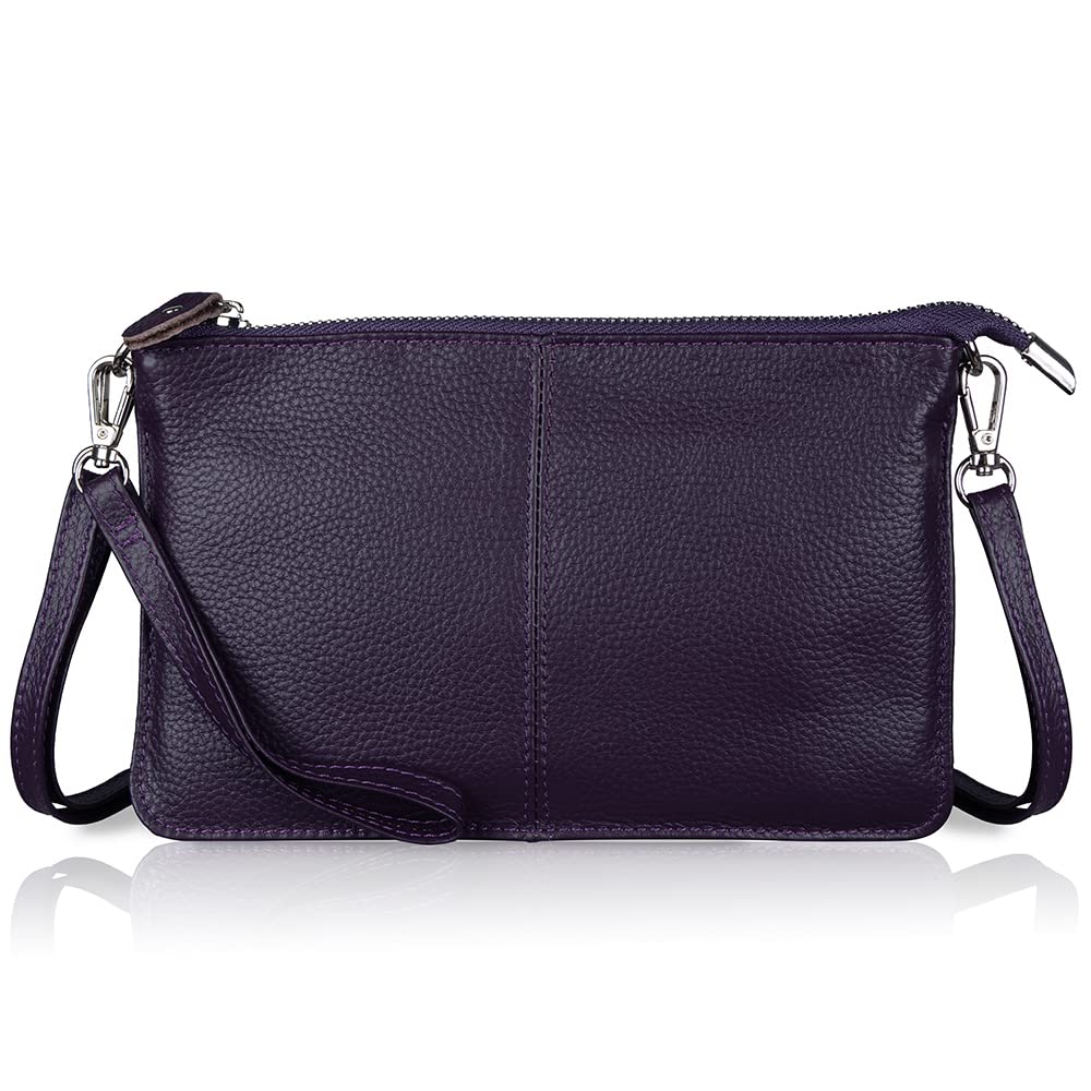 befen Genuine Leather Wristlet Clutch Wallet Purses Small Crossbody Bags for Women with RFID Blocking Card Slots