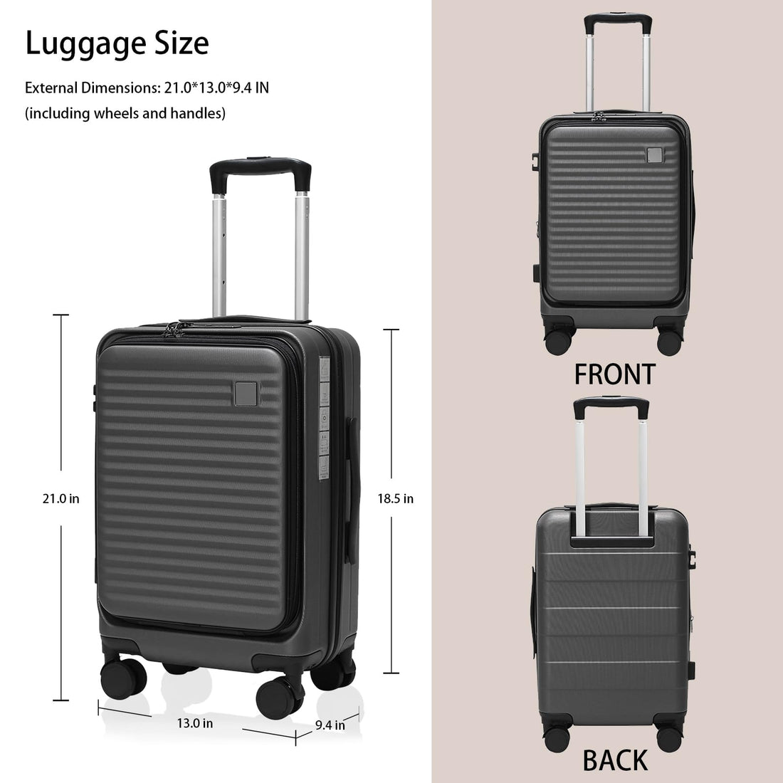 19.5" Hardside Carry-On – Black