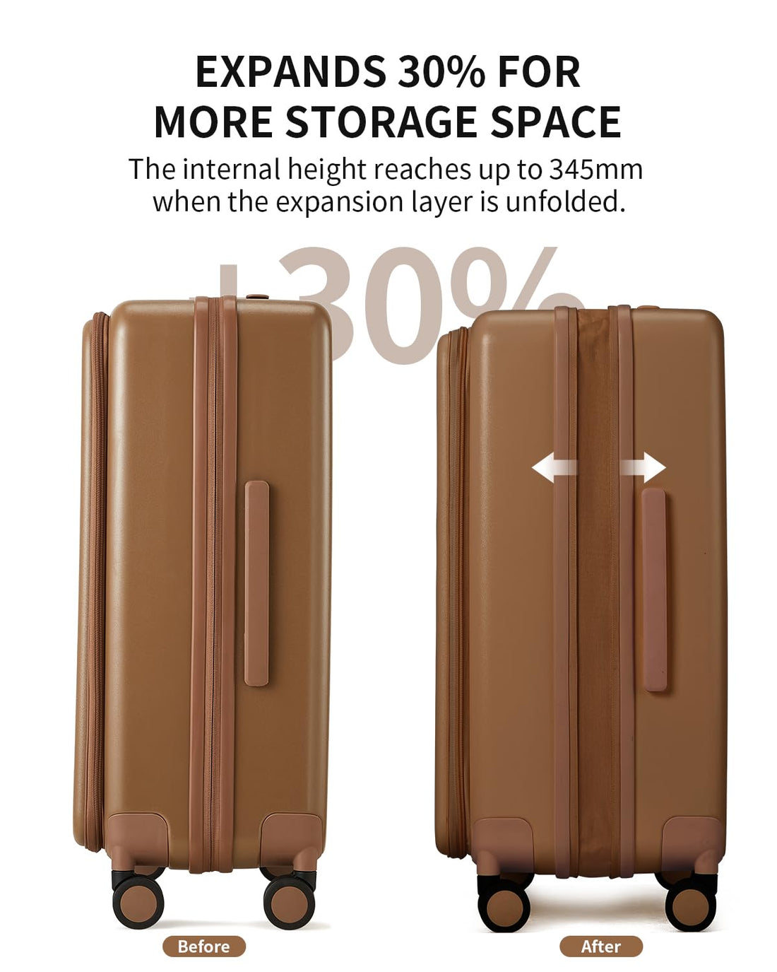 24" Hardshell Luggage – Brown