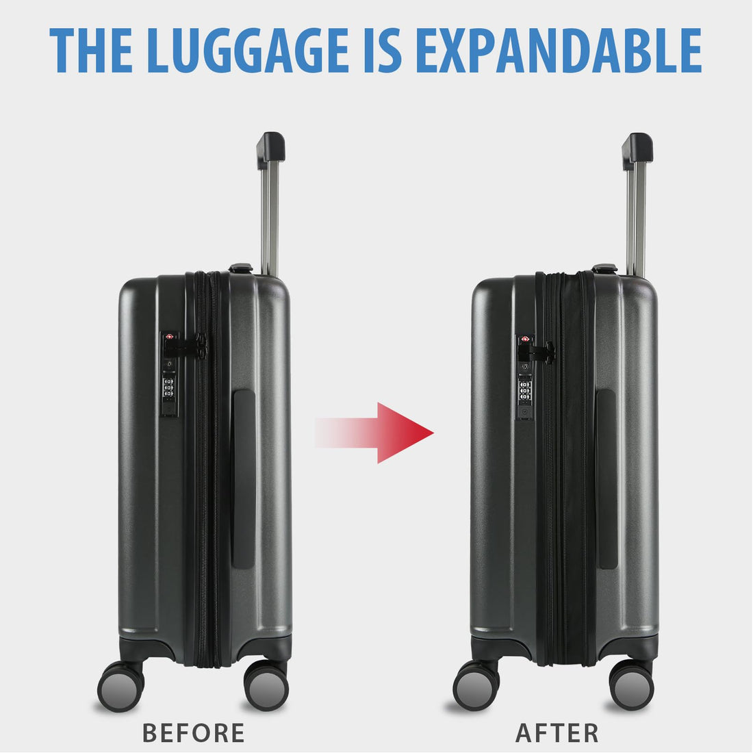 KROSER 20" Carry-On Luggage White