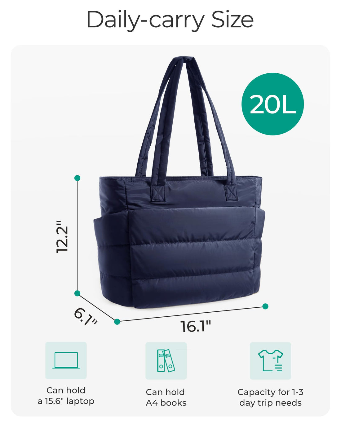 BAGSMART Women’s Puffy Tote
