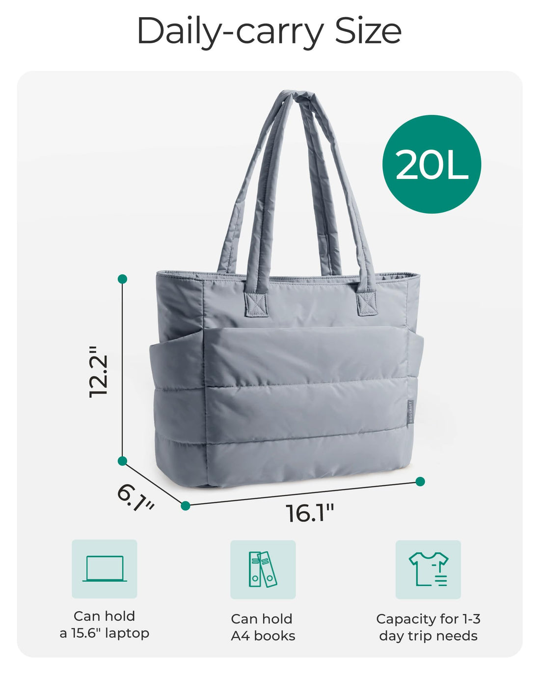 BAGSMART Women’s Puffy Tote