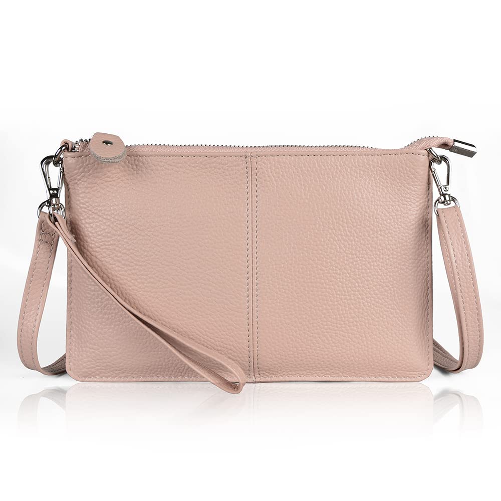 befen Genuine Leather Wristlet Clutch Wallet Purses Small Crossbody Bags for Women with RFID Blocking Card Slots