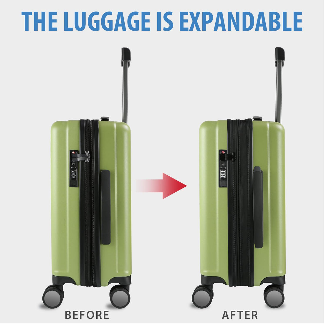 KROSER 20" Carry-On Luggage White