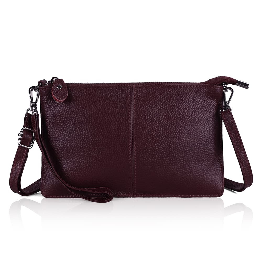 befen Genuine Leather Wristlet Clutch Wallet Purses Small Crossbody Bags for Women with RFID Blocking Card Slots