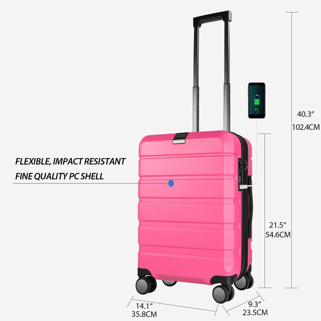 KROSER 20" Carry-On – Steel Grey