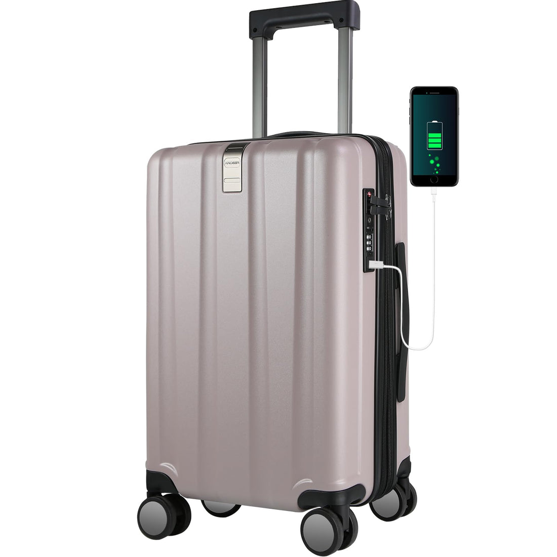 KROSER 20" Carry-On Luggage White