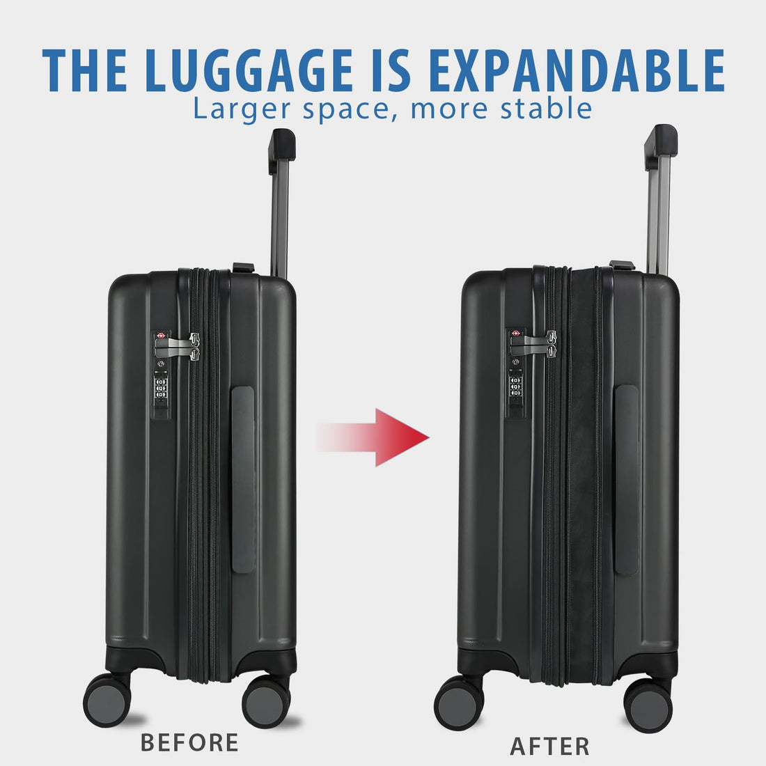 KROSER 20" Carry-On Luggage White