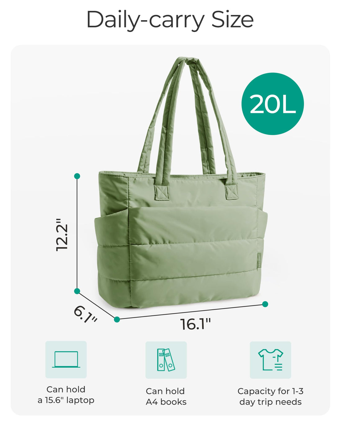 BAGSMART Women’s Puffy Tote