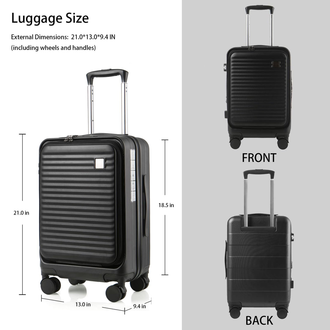 19.5" Hardside Carry-On – Black