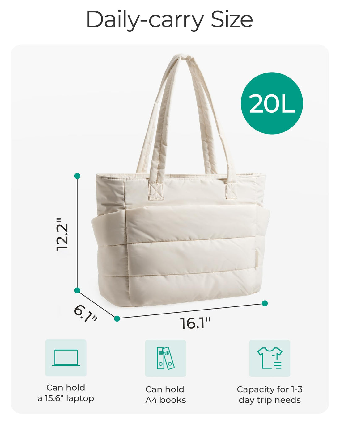 BAGSMART Women’s Puffy Tote