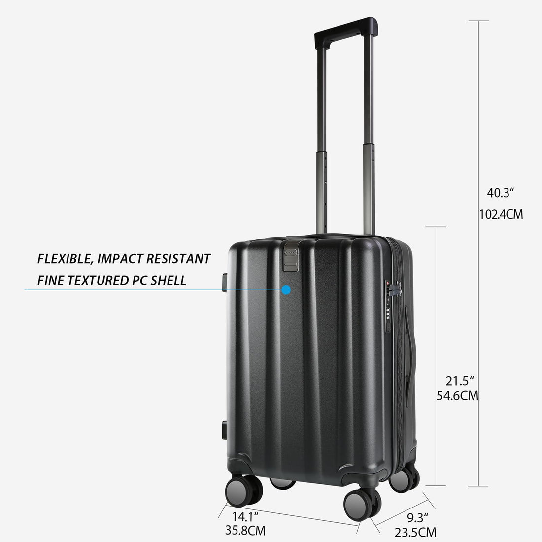 KROSER 20" Carry-On Luggage White