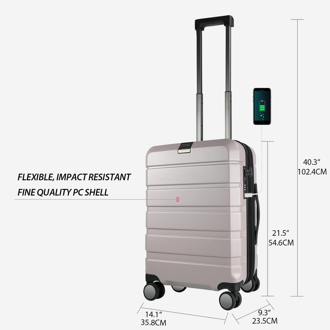 KROSER 20" Carry-On – Steel Grey