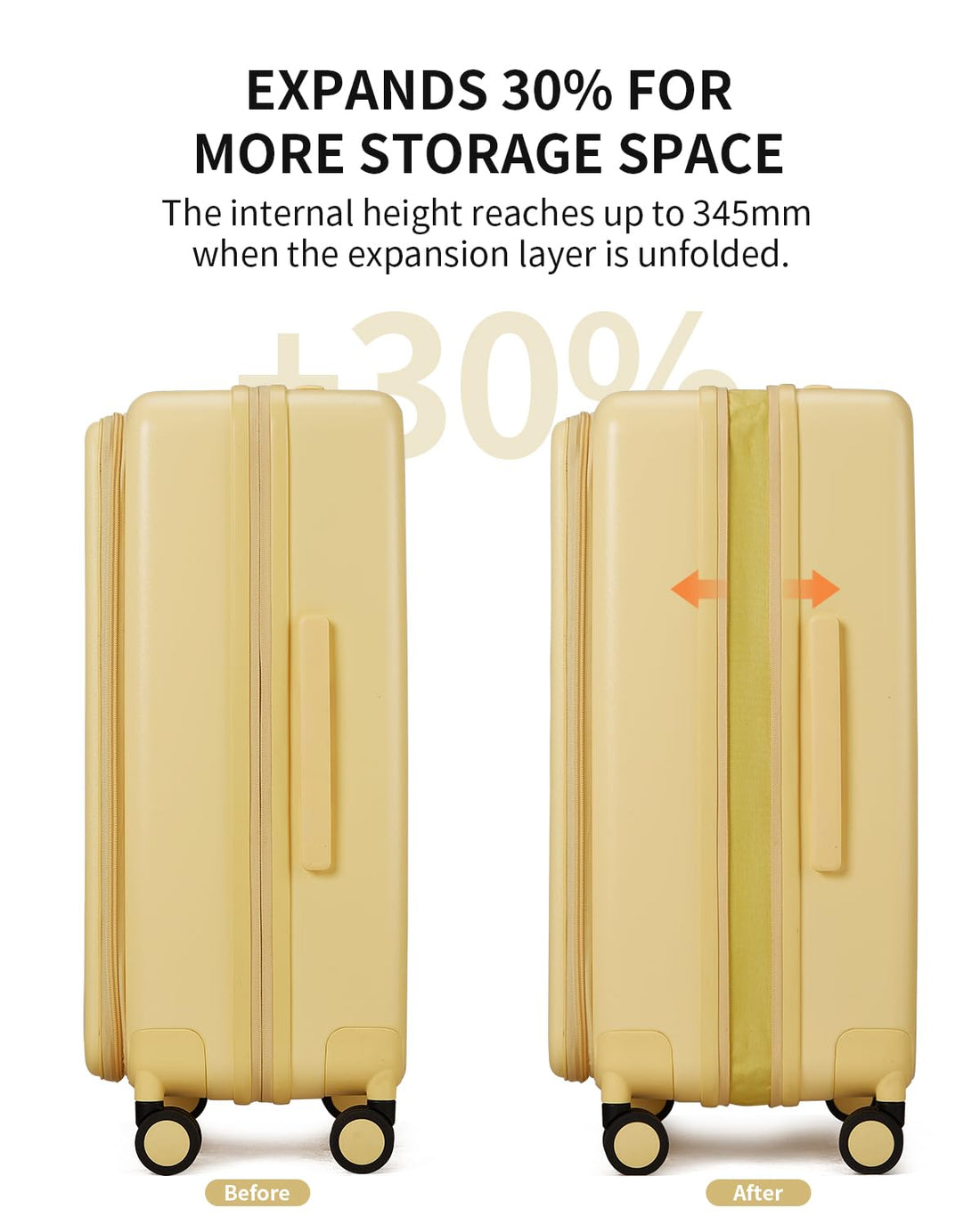 24" Hardshell Luggage – Brown