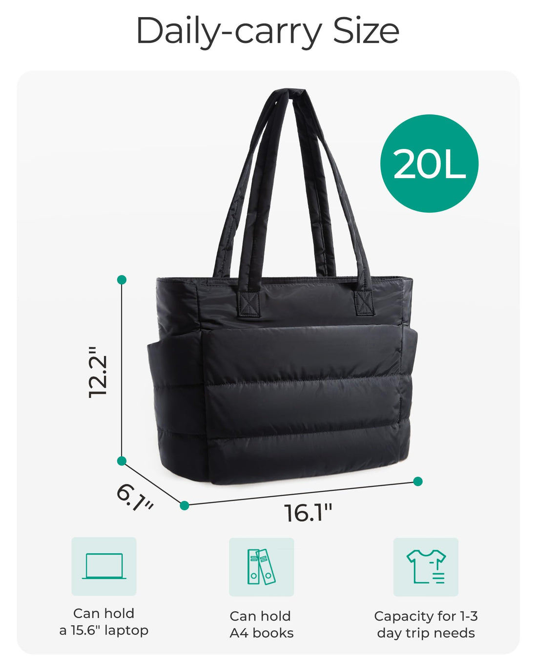 BAGSMART Women’s Puffy Tote