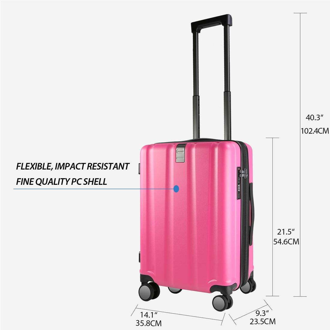 KROSER 20" Carry-On Luggage White