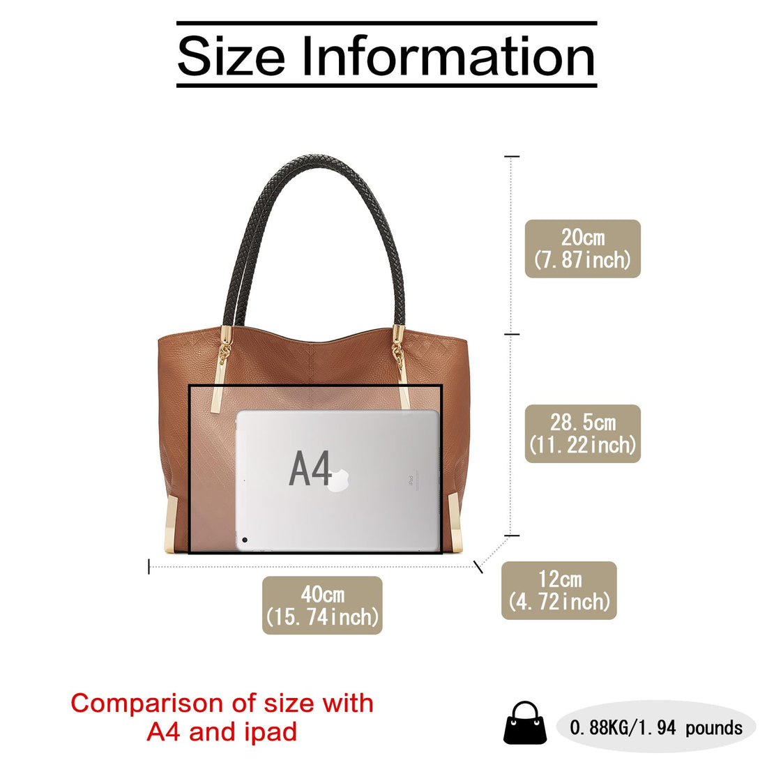FOXLOVER Large Women's Tote Bag