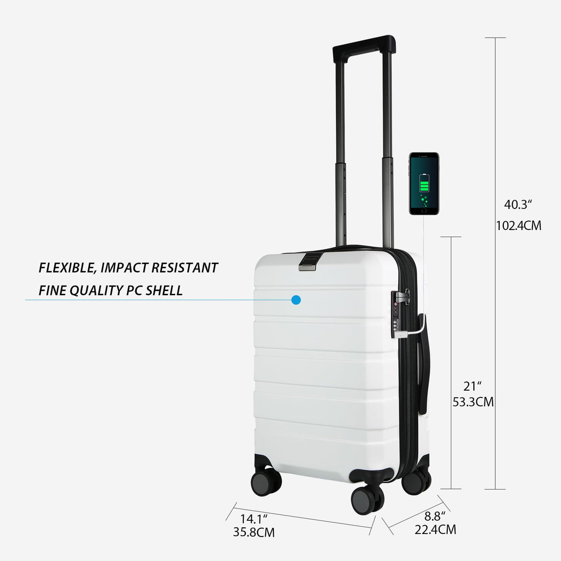 KROSER 20" Carry-On – Steel Grey