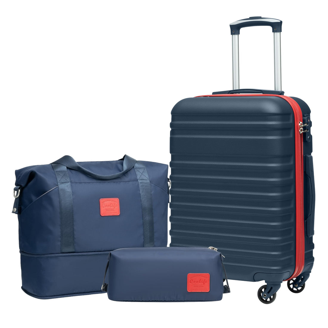 Coolife 3-Piece Luggage Set – Navy